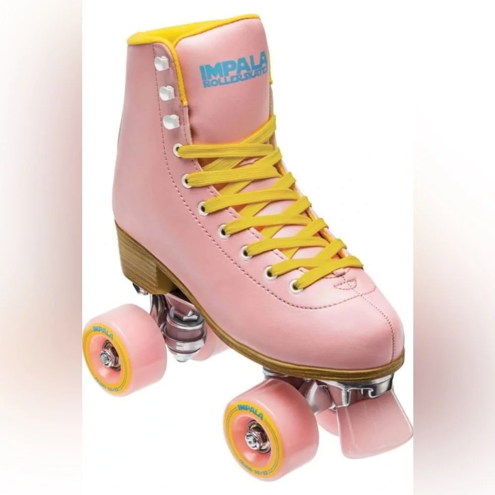 🌸Impala RollerSkates Women's Lace-Up Rollerskates, Pink/Yellow/US 10🌸 - Picture 6 of 8